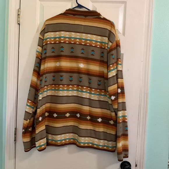 Ramatex Cabin Fever Aztec Print/ Western Style Fleece Pullover Size 2XL - Picture 4 of 5